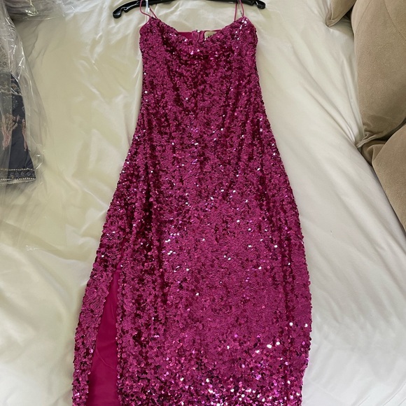 Sachin & Babi Pink sequin Sanza dress size 0 - Picture 3 of 3